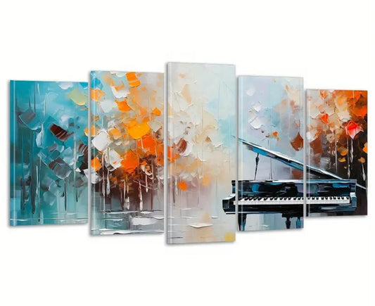 Abstract Impressionism & Modern Minimalism Piano Performance with frames