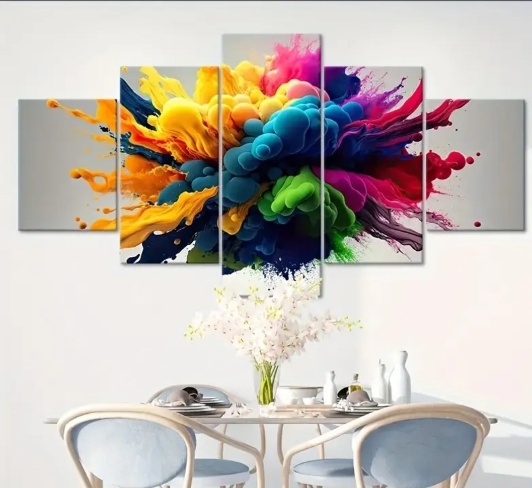 Colourful Smoke Canvas Poster with frames
