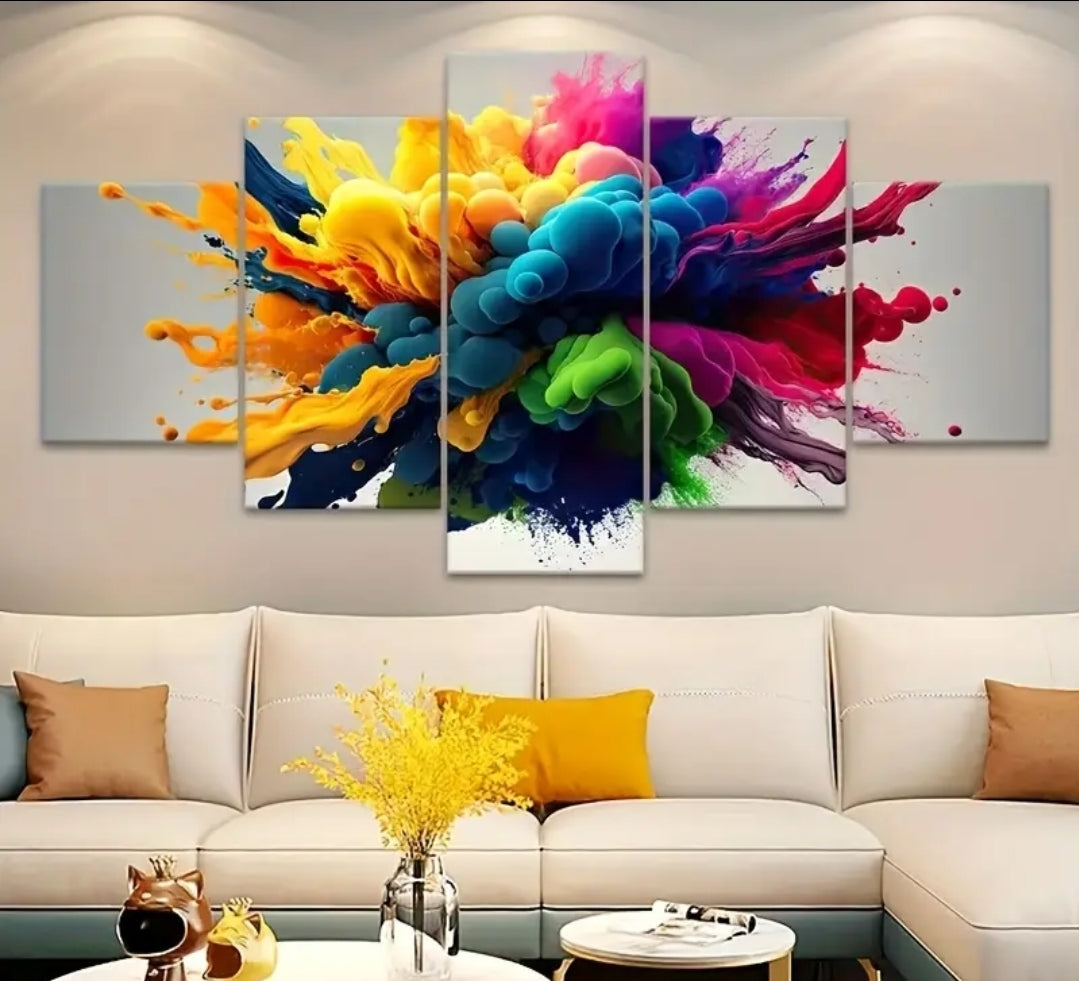Colourful Smoke Canvas Poster with frames