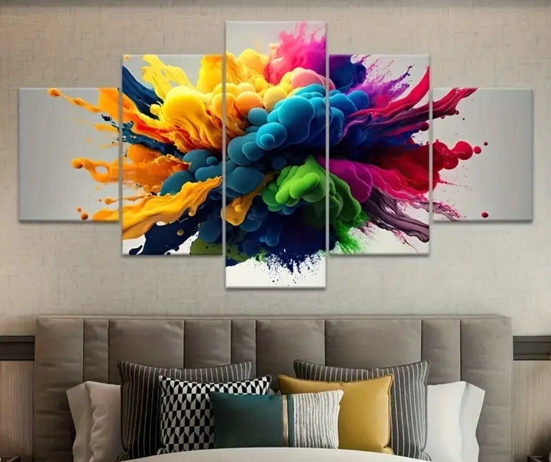 Colourful Smoke Canvas Poster with frames