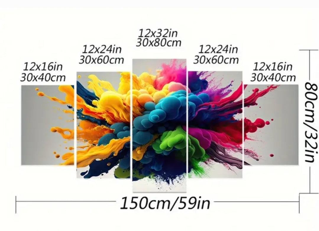 Colourful Smoke Canvas Poster with frames