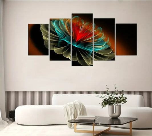 colourful flower art painting with frames